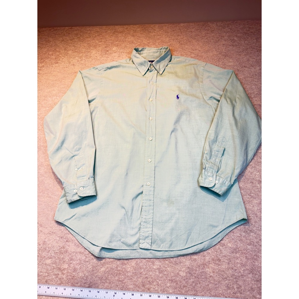 Ralph Lauren Classic Fit Oxford Shirt Mens 16.5 Green Long Sleeve